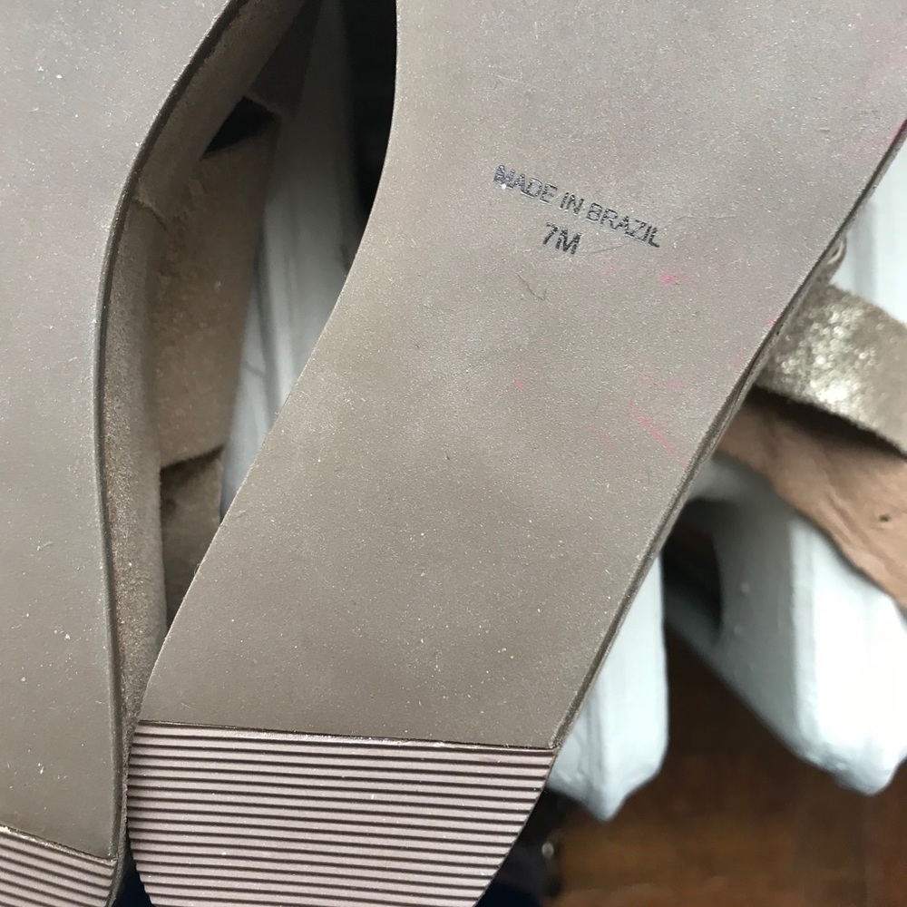 MATISSE RUNAWAY METALLIC LEATHER PLATFORM SANDAL ROSE GOLD SNAKE PRINT SIZE 7 - Picture 6 of 7